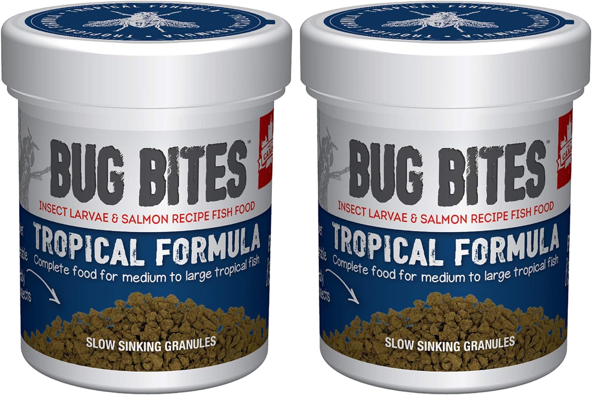 Fluval Bug Bites Tropical Fish Food, Large Granules for Medium to Large Sized Fish, 1.59 oz., A6578 (Pack of 2)