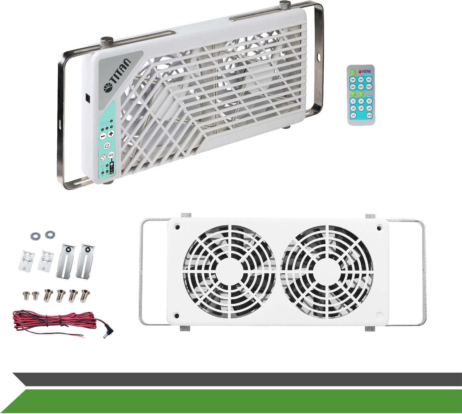 TITAN Silent Roof Fan 12V DC 140mm Double Reversible Roof Window fan with Wireless Controller for RV Motorhome -TTC-SC21 Series (TTC-SC21/V4+)