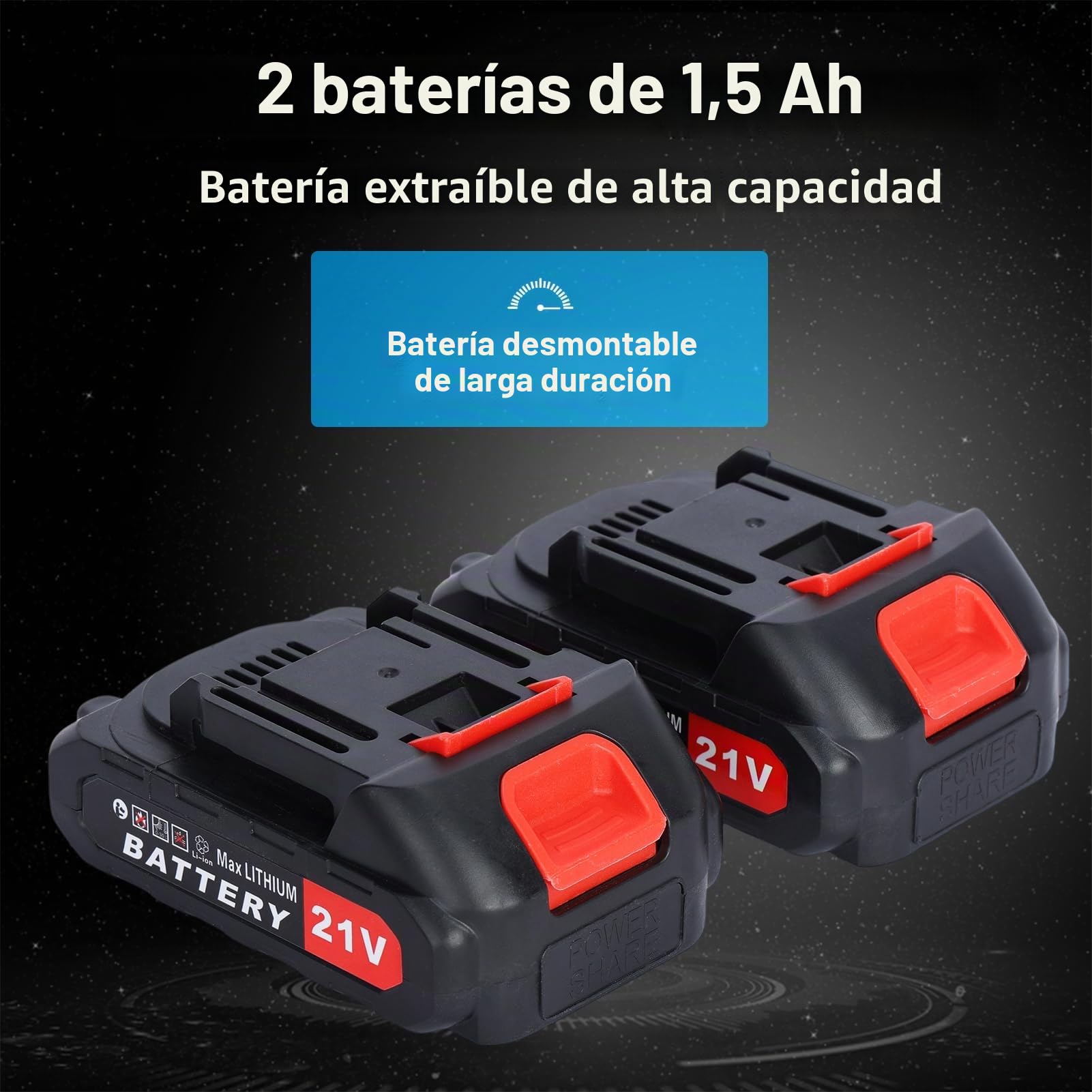 Batería de repuesto para desbrozadora, batería de litio recargable, compatible con recortadoras con batería, batería potente para herramientas eléctricas para cortacéspedes 21V 3000mAh