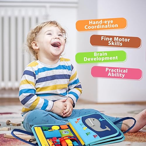 Miniatura 4 de Montessori - Libro para bebés para niños y niñas, juguetes sensoriales para niños pequeños de 1, 2, 3 años, regalo de cumpleaños, actividades de