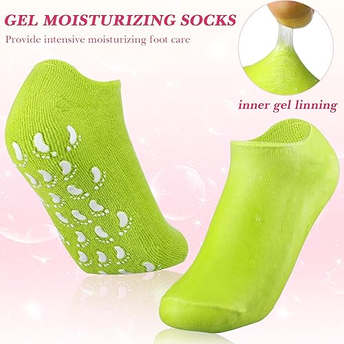 Miniatura 2 de 8 pares de calcetines de gel hidratante para el cuidado de los pies, gel de spa, de silicona, antideslizantes, para pies secos y agrietados, loción