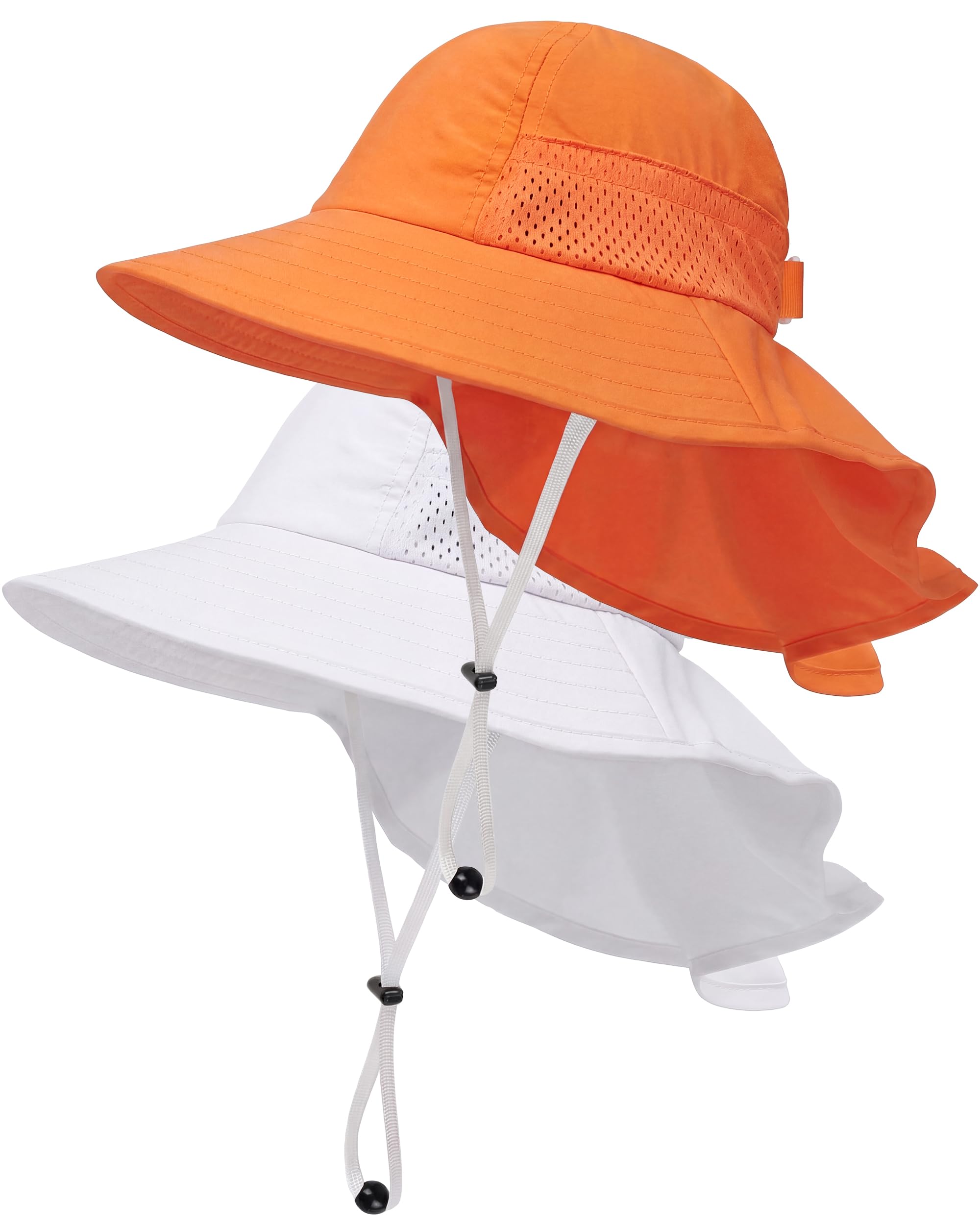 Toddler Baby Sun Hat Kids Summer Beach Essentials Adjustable Beach Hats with Bucket Wide Brim for Boys Girls Age 0-14 Years