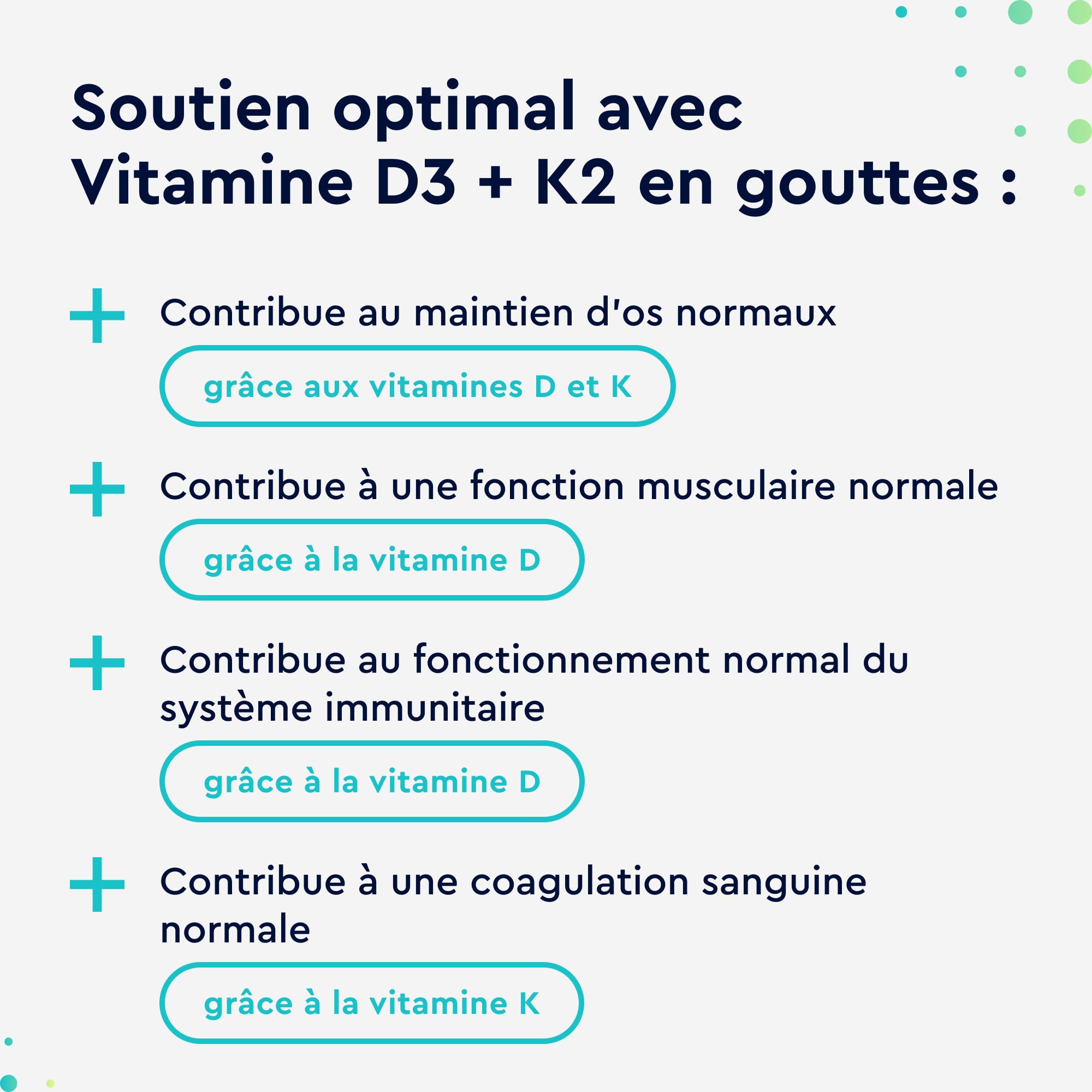 Vitamine D3 K2 en Gouttes 50ml, K2 MK7 99,7+% All-Trans (K2VITAL® by Kappa) Hautement Dosée, Soutien les Os, les Dents et le Système Immunitaire, 100% Végétalien, Sans Additifs