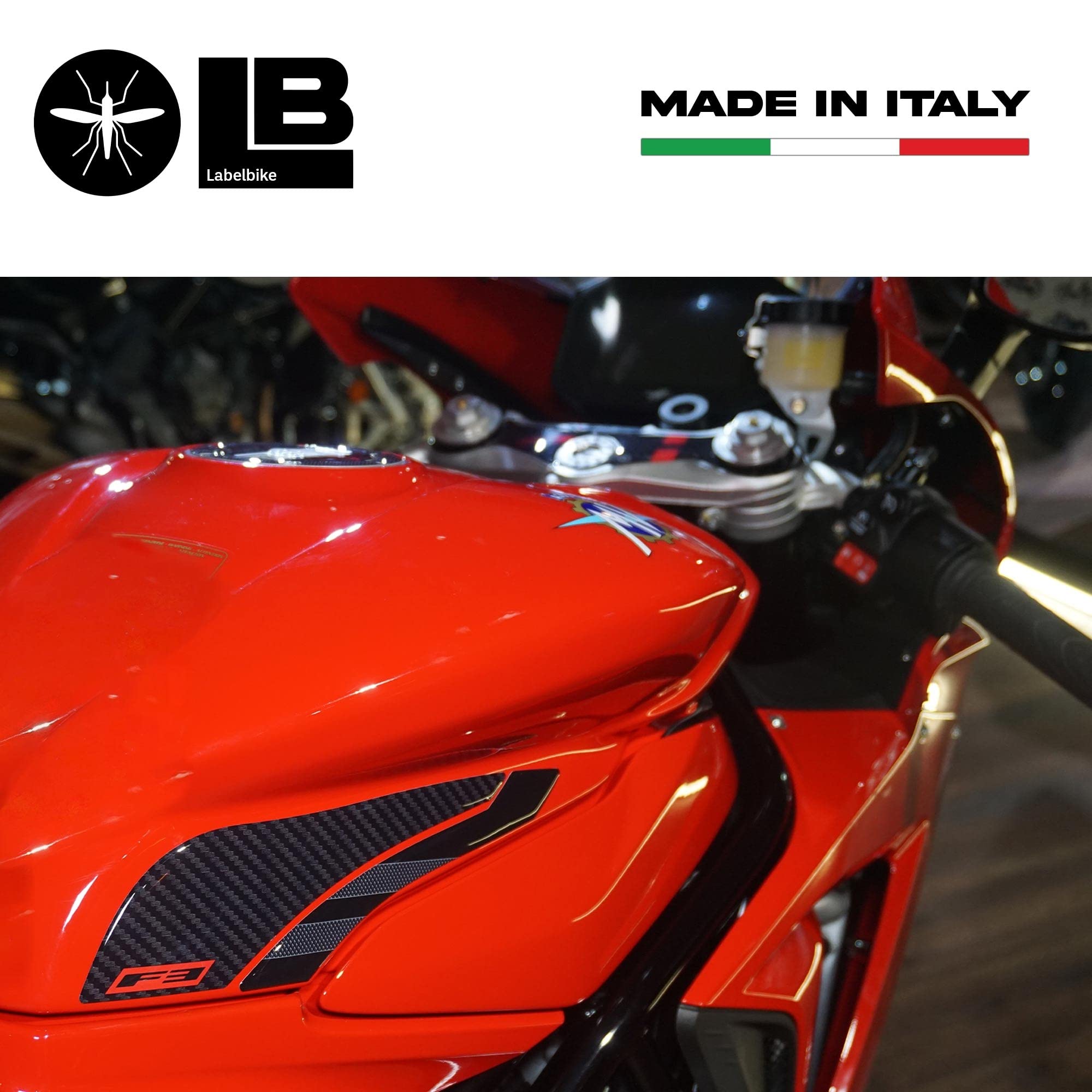 Labelbike Adesivo In Resina 3D Per Protezione Piastra Forcella MV AGUSTA F3 - Made In Italy, Resistente A Graffi E Intemperie - 4
