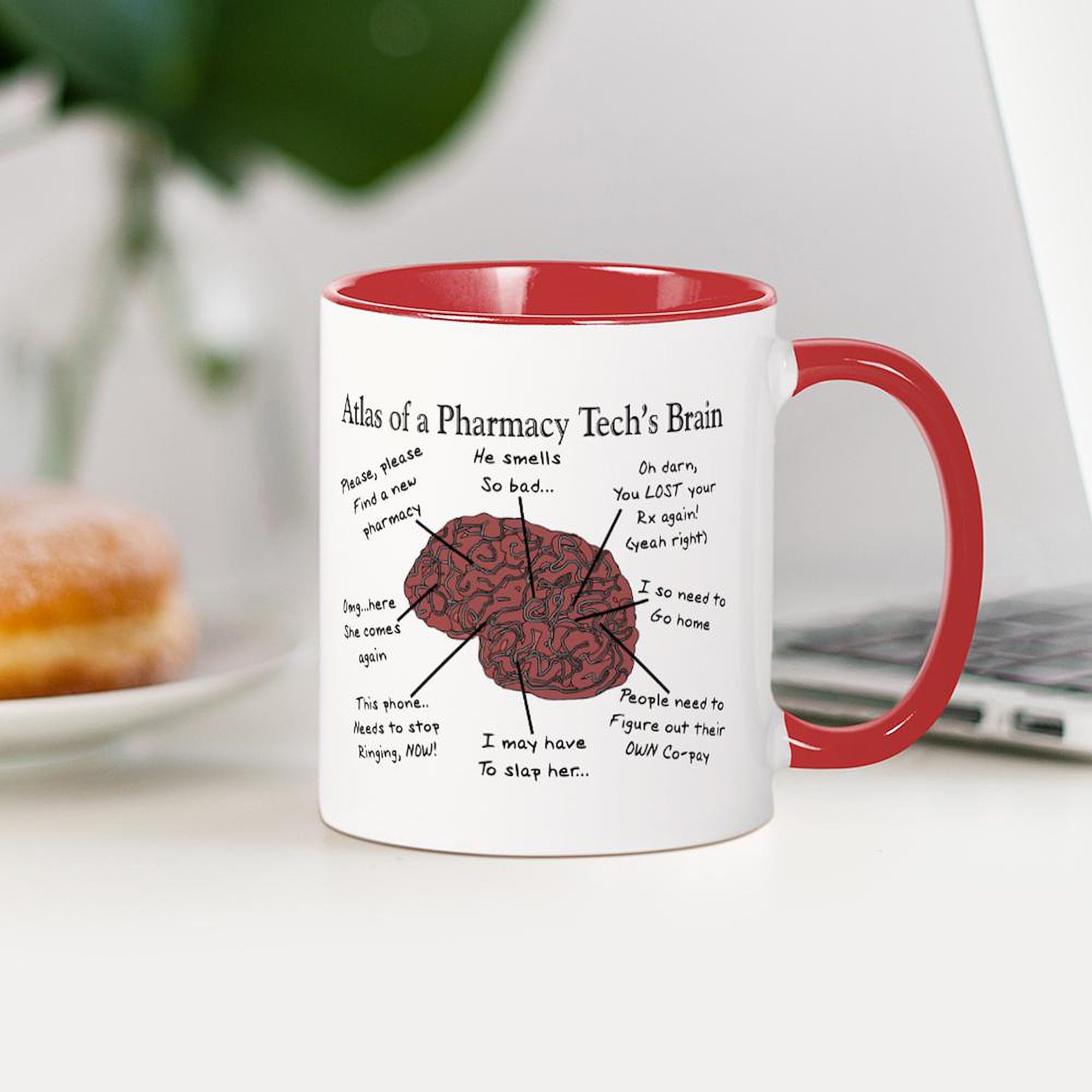 Funny "Atlas Of A Pharmacist's Brain" Coffee Mug - 11 Oz Ceramic, Dishwasher Safe, Great Gift Idea - View #3