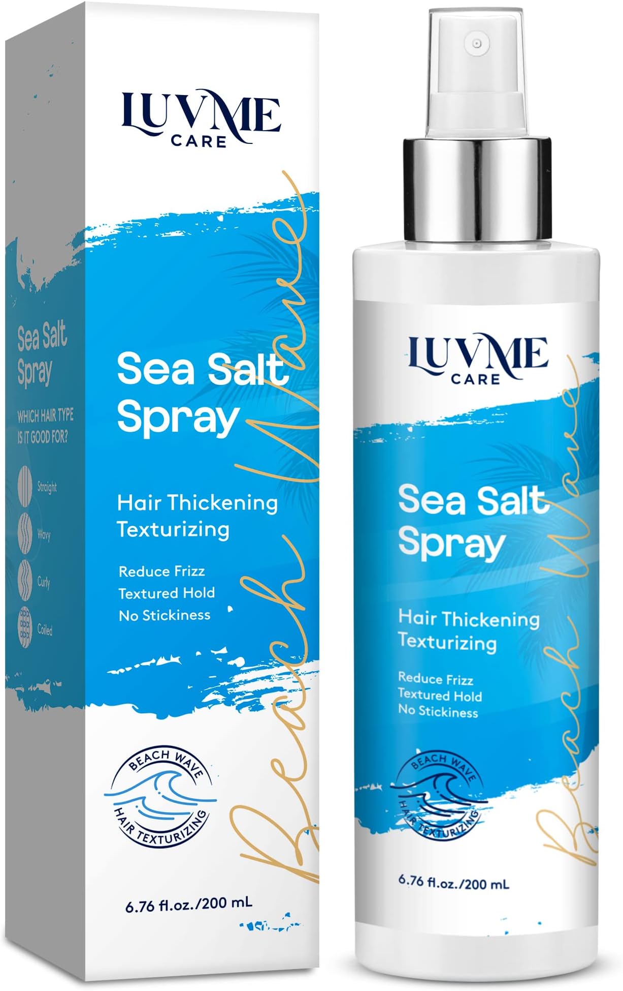 Vemoerce Sea Salt Spray for Hair Men and Women - Beach Waves Spray Hair Texturizer 200 ml, Hair Spray for Fine Hair Texturizing, Instant Thickness, Volume, Texture, and a Light Hold
