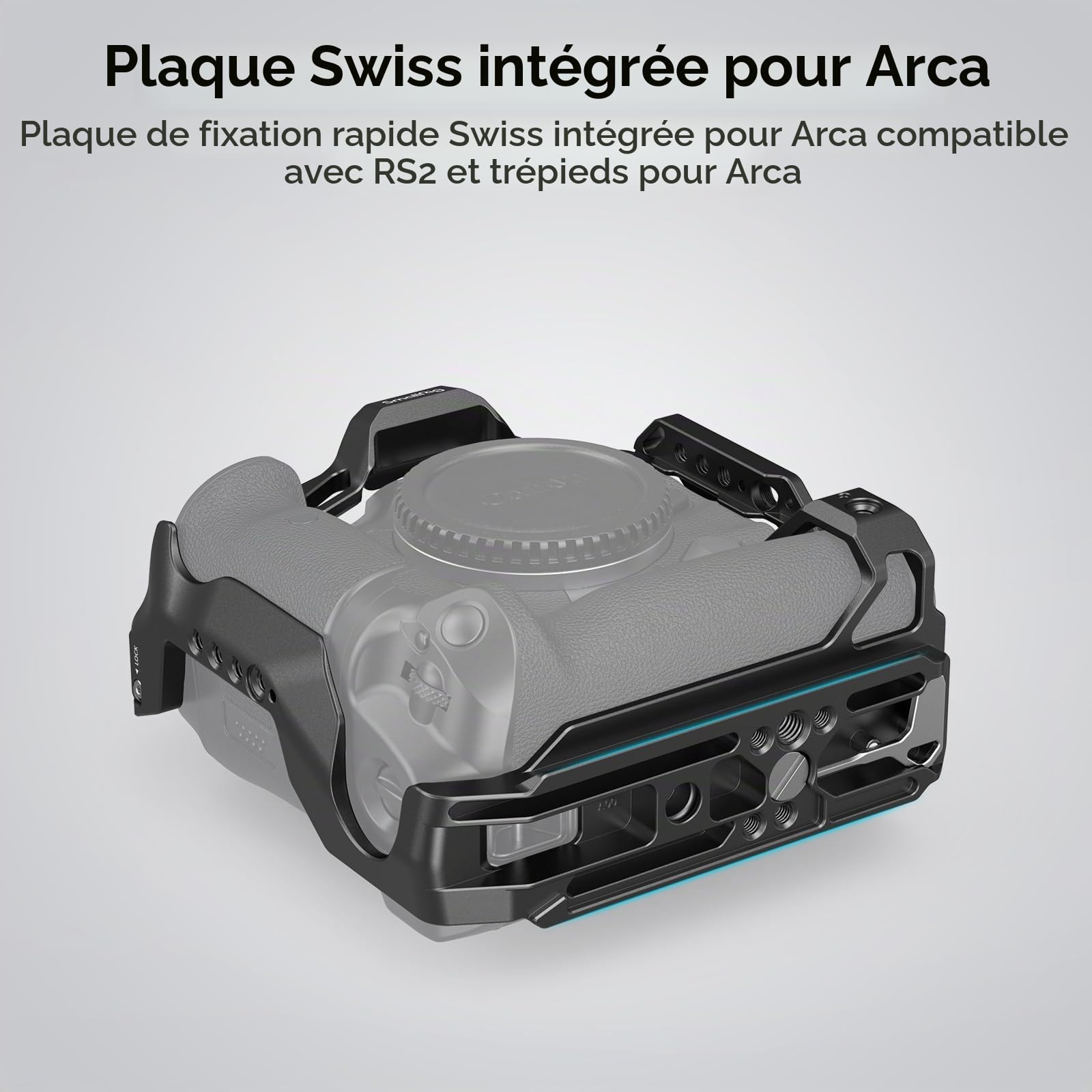 (Mise à Niveau) SMALLRIG Cage pour Canon R5/R6/R5 C/R6 Mark II avec Poignée de Batterie BG-R10, Cage Vidéo pour Appareil Photo avec Support de Cold Shoe, Trous Filetés 1/4"-20 et 3/8"-16-3464B