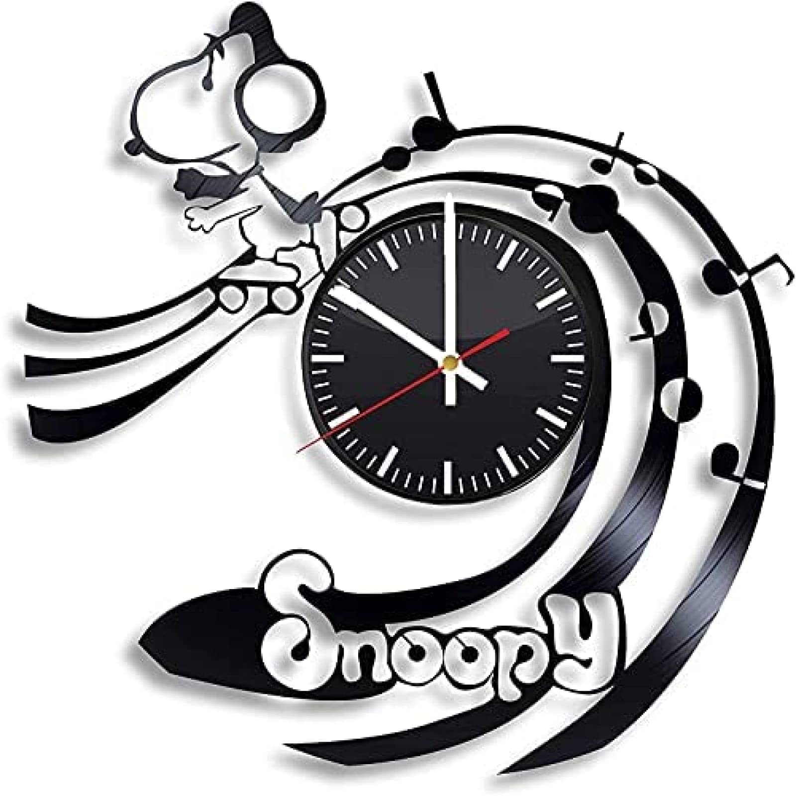 AVJERA Snoopy Vinyl Record Retro Wall Clock Birthday New Year Christmas Birthday Gift Personality Creative Home Design Wall Decoration