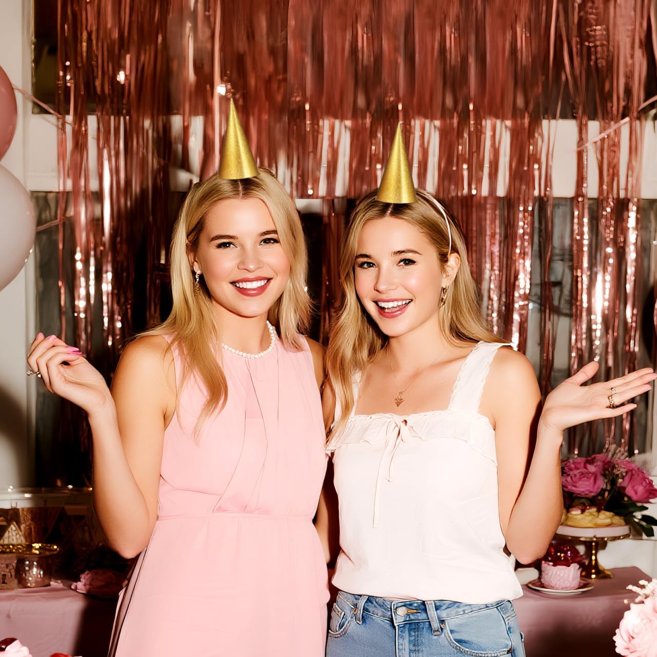 12 Pcs Cone Glitter Birthday Hats: Gold Party Small Birthday Cone Hats with Gold Ropes Glitter Prince Crown for Kid Party Favors Celebration Decorations