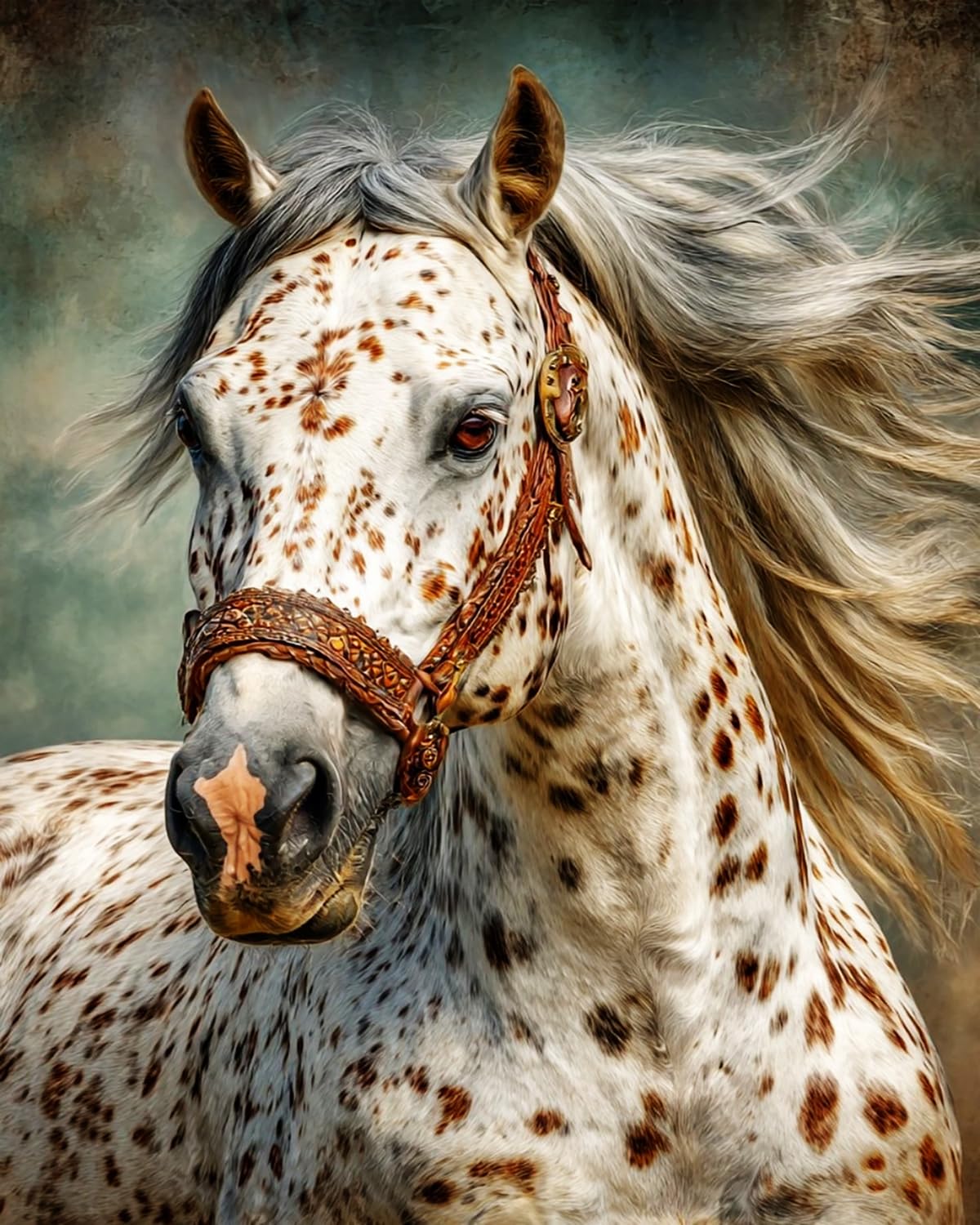 Liubaishi Multicolour Paint By Numbers For Adults, Diy Acrylic Painting Kit, Spotted Horse On Canvas, 40X50 Cm