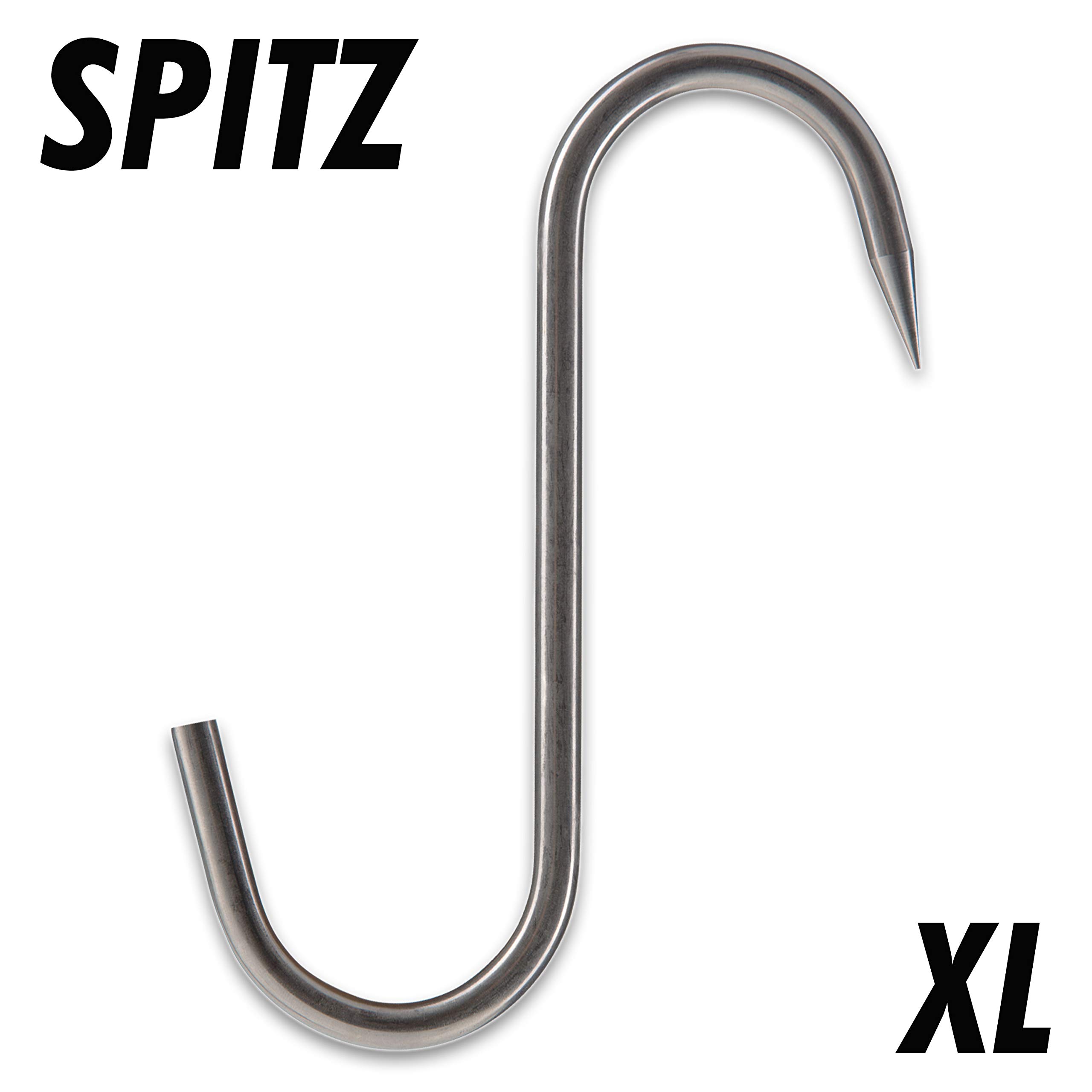 Edelstahl Haken – S-Haken, S-Form, Hooks, Verbinder, Aufhänger – spitz, flach, kugel – XL, L, M, S, Mini – Küche, Büro, Geschäft, Heimwerken, Werkstatt, Basteln, Nähen, DIY – 30x Größe XL spitz