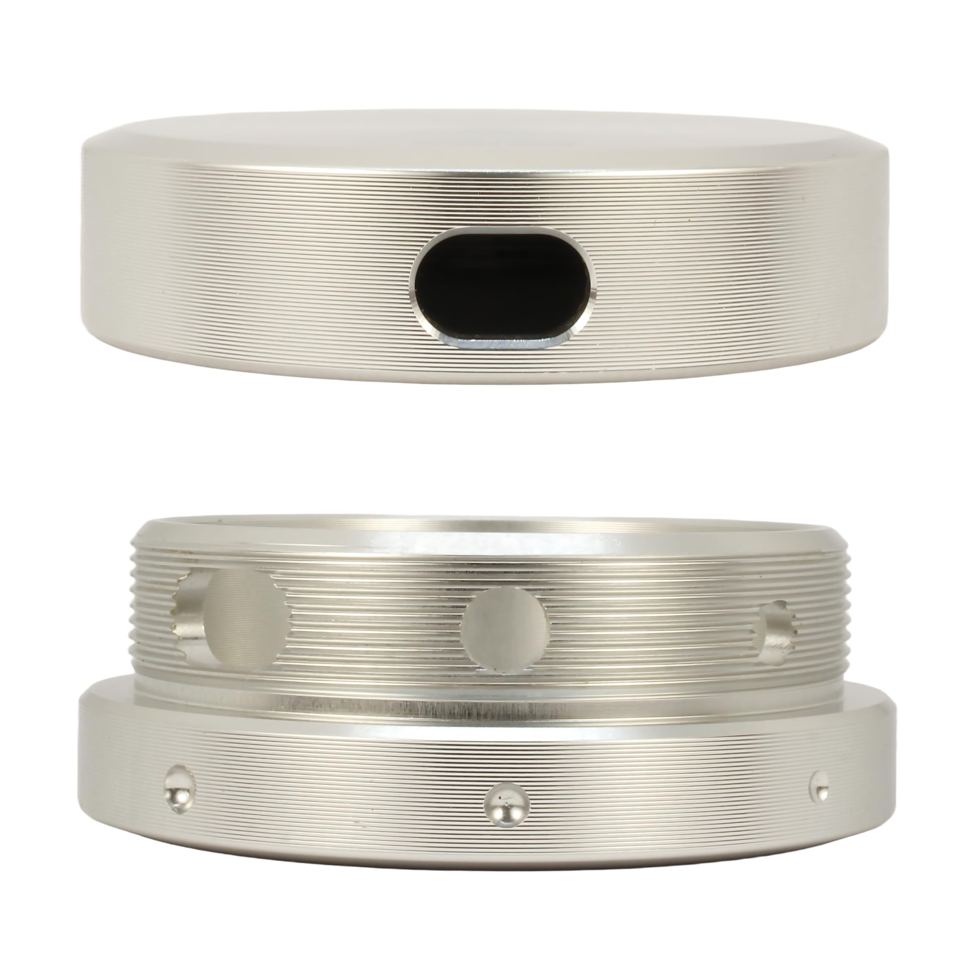 Doseur et boîte en aluminium de qualité supérieure anti-fuite avec taille de dosage réglable, distributeur (argenté)