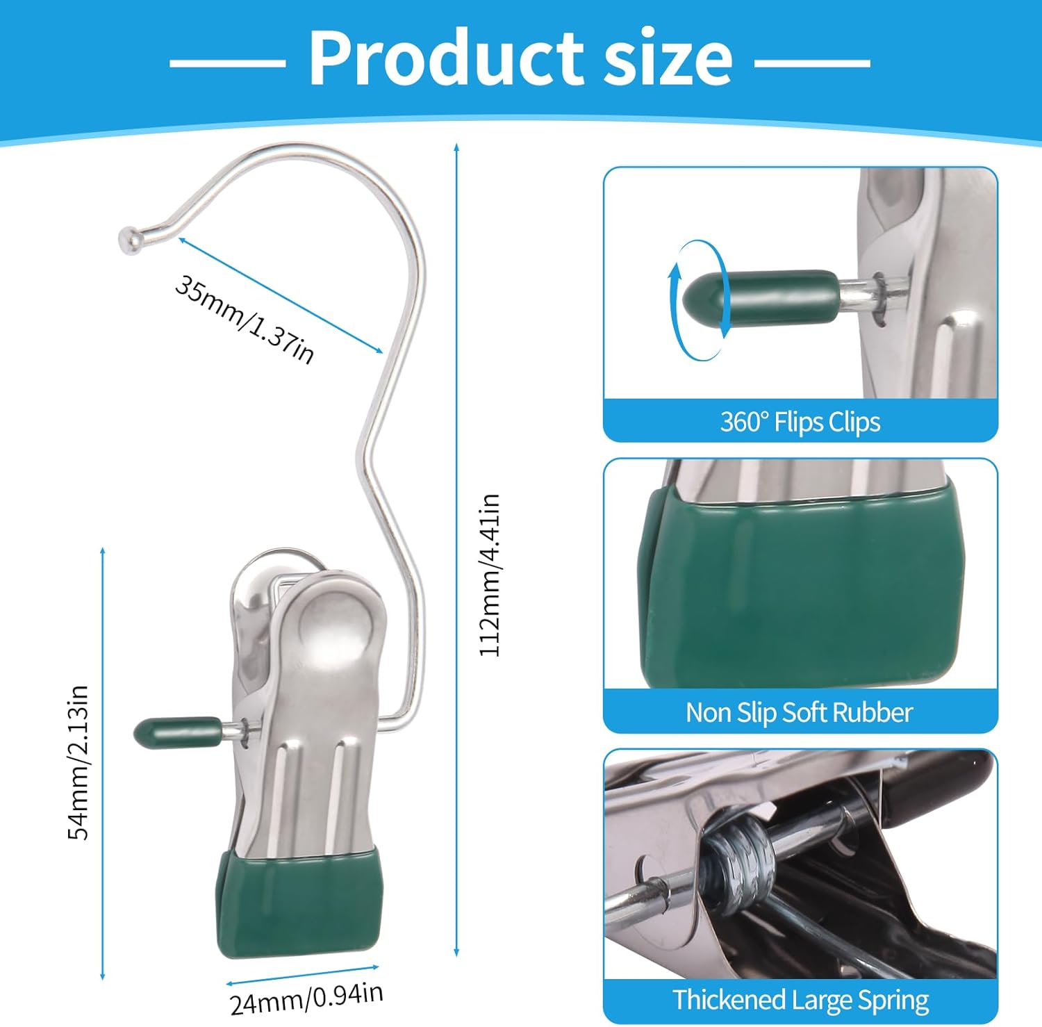 Heavy Hanr Clips for Closet, Laundry Hooks Hanging Clips with,