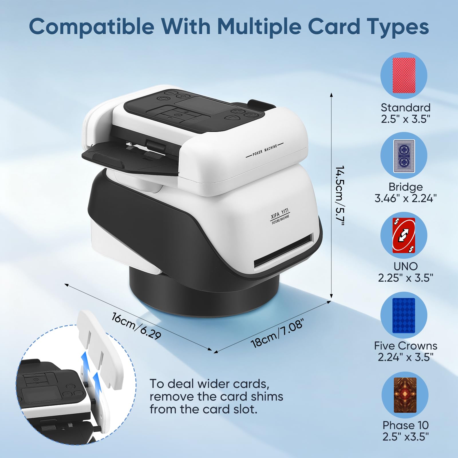 Miscelatore automatico per carte e trasmettitore di carte 2 in 1, mixer carte con 4 telecomandi, 2-8 giocatori, ricaricabile, silenzioso per poker, Texas Hold'em, Blackjack, UNO