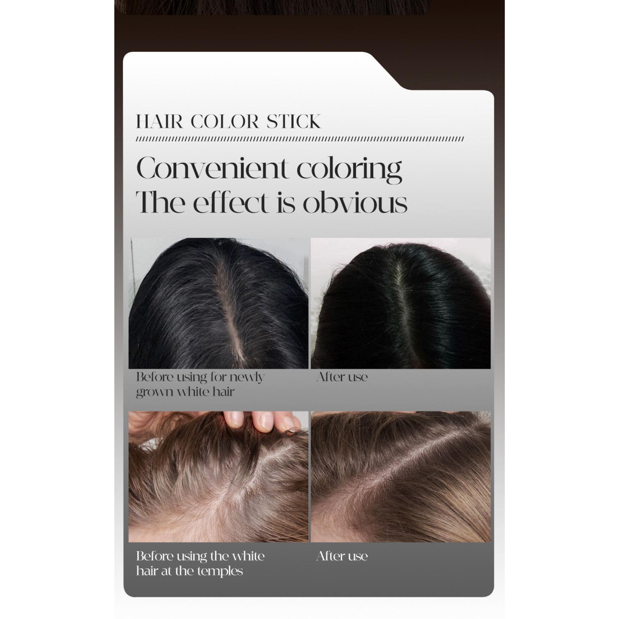 KATHTHAI New Hair Color Comb Stick for Men & Women – Waterproof & Sweat-Proof Grey Hair Coverage – Easy Application, Natural Color, Safe Formula – Instant Touch-Up for Fuller, Denser Look – 20g (Hair Color Stick 20gm - Balck) 4