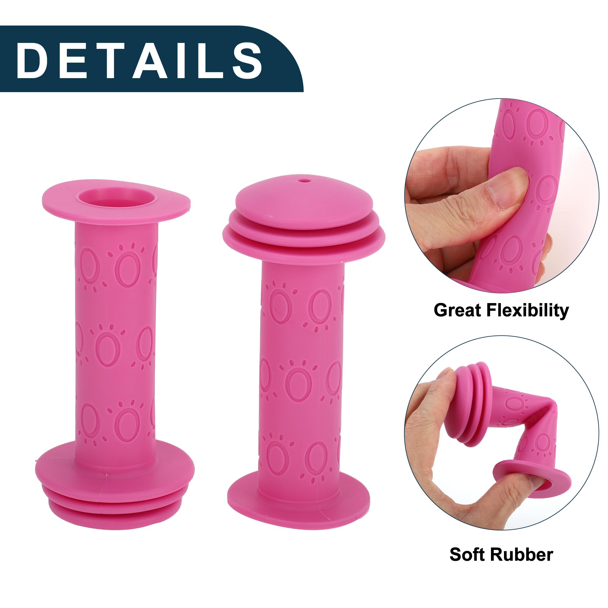 TUCKBOLD Child Bike Handlebar Grips Covers 105mm Long Soft | Children Bicycle End Grips Protector Pink 1 Pair - Image 3