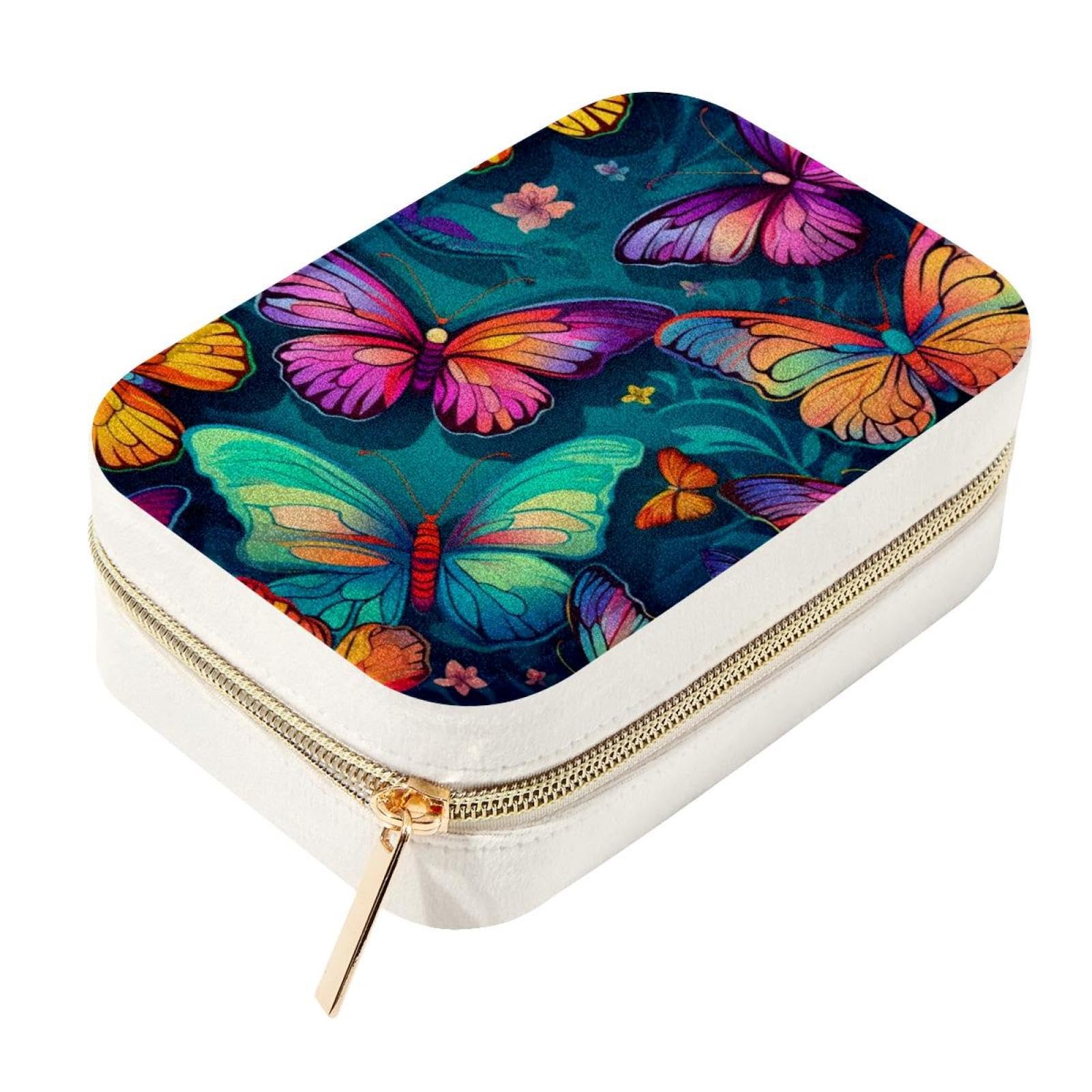 Joyero de viaje decorativo en terciopelo premium con separadores para aretes finos