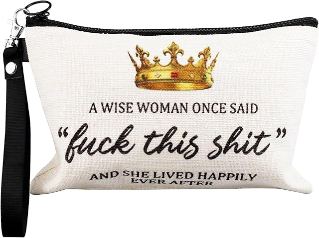 Personality Birthday Gifts for Women, A Wise Woman Once Said Cosmetic Bag Friendship Gift for Women's Day Mothers Day Makeup Bag Best Friend Gift for Her Mum Nurse Sister Teacher Wife Coworker