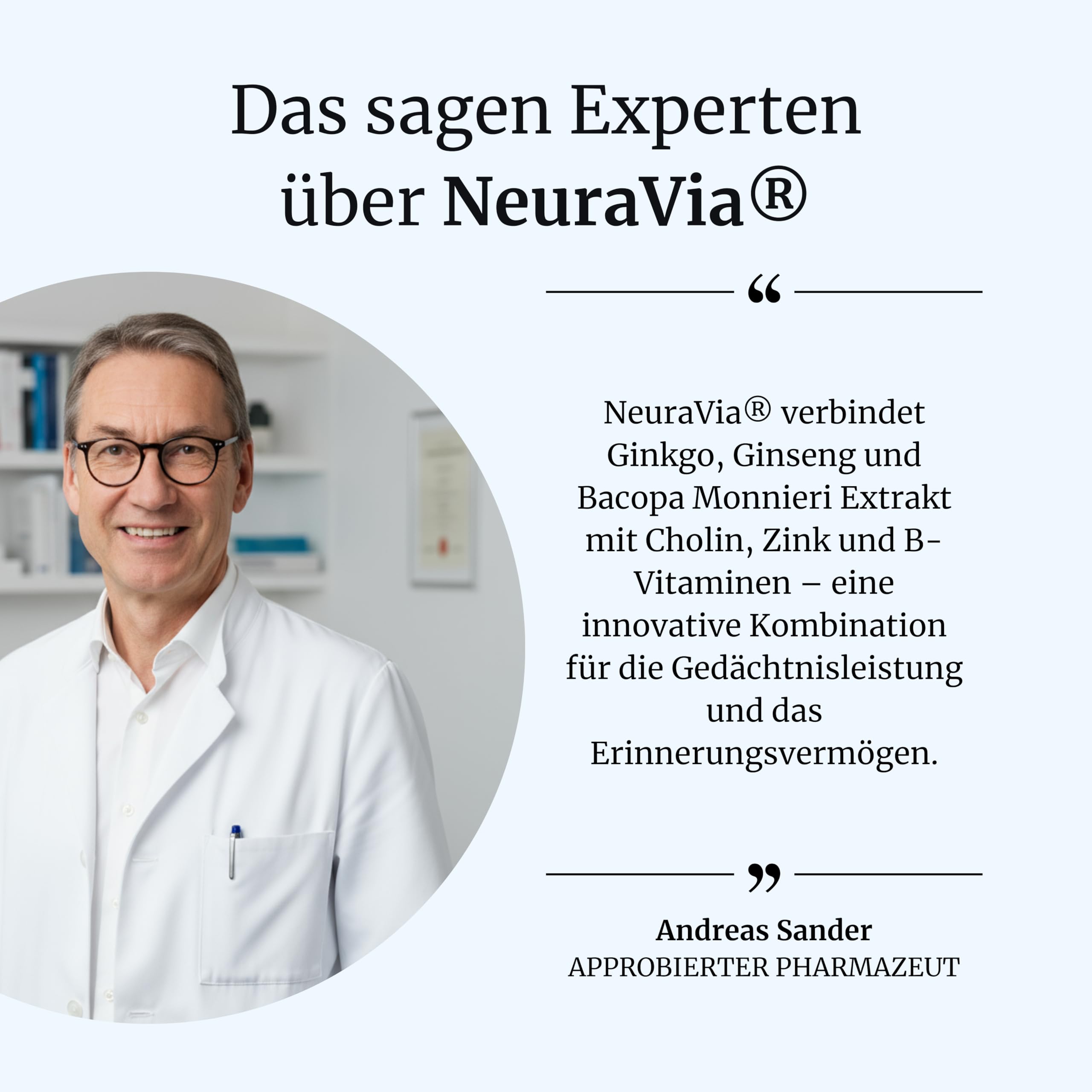FORTEA® - Gedächtnis & Erinnerung Kapseln in Apothekenqualität - NeuraVia - Für Gehirn- und Gedächtnisfunktion entwickelt - Komplex mit Vitamin B6, B12, Zink und Ginseng Extrakt - 30 Stück