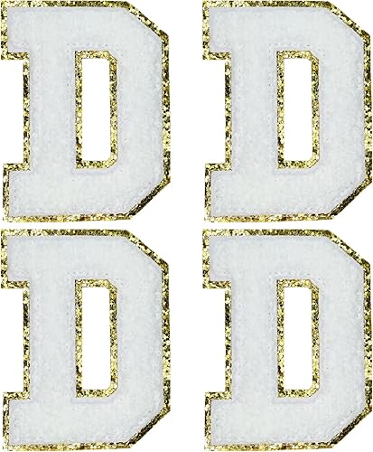 Miniatura 212 de Jongdari Letras termo-adhesivas de felpilla para ropa, parches de letras del alfabeto con brillantina para coser, con adhesivo planchado, 4