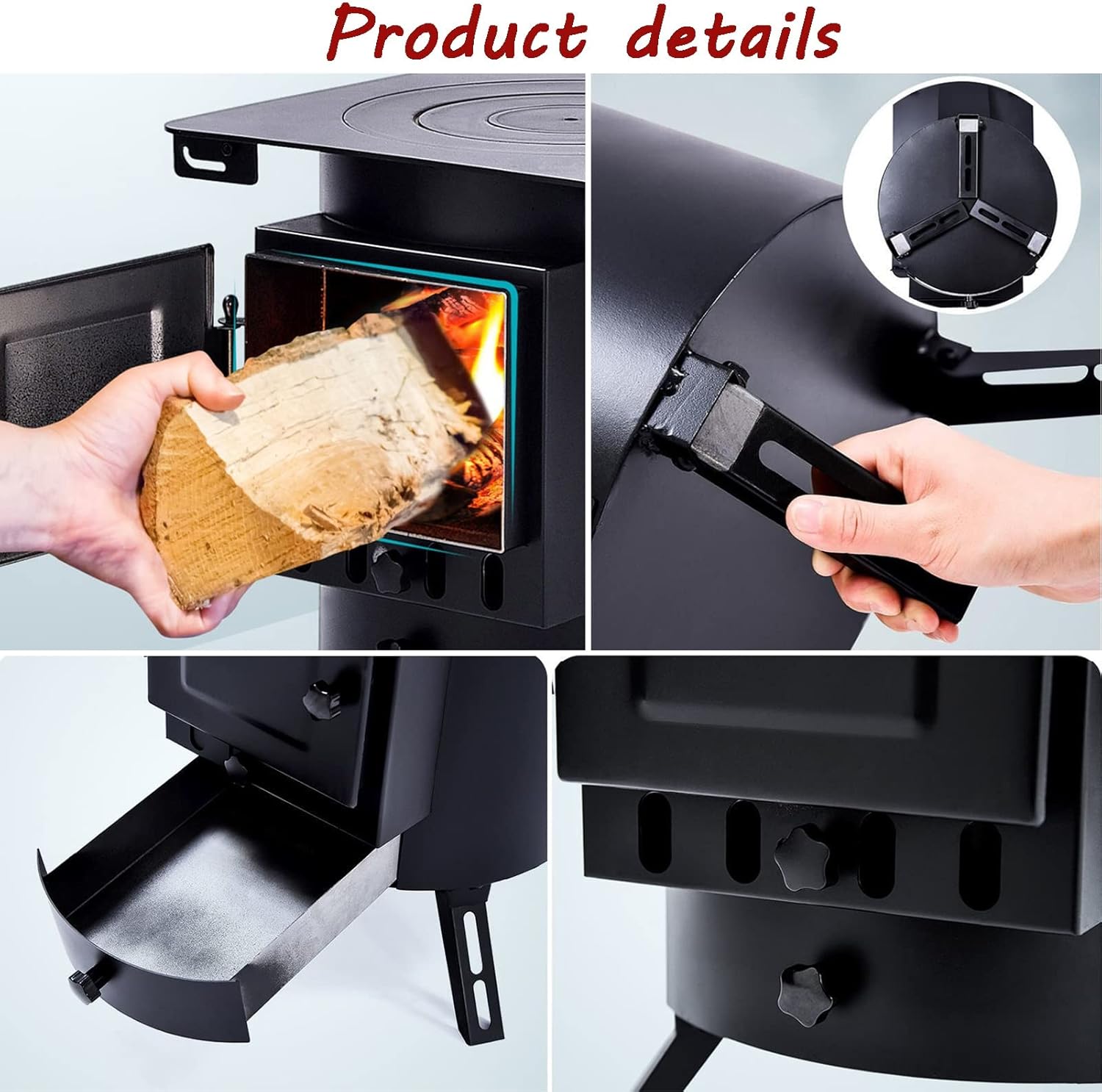 2-in-1 Propane Stove Camping Gas Stove Space Gas Heater with Grill Pan Smokeless Compact Tent Heater Radiant Heater Stove LP Propane Heat
