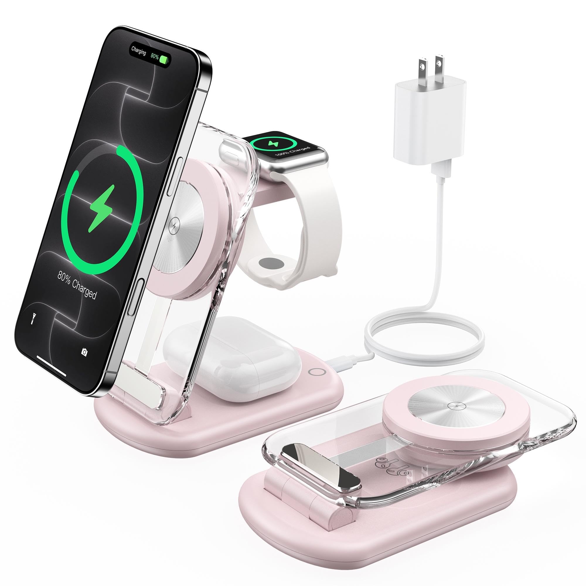 Mukiya 3 in 1 Magnetic Wireless Charging Station for iPhone 18 Pro max/Duo | Fast Foldabl…