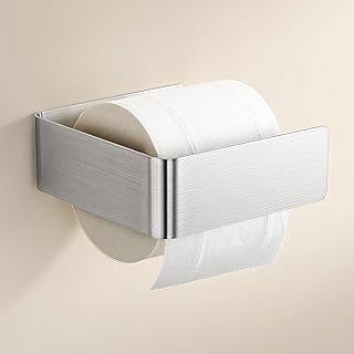 Toilettenpapierhalter Klopapierhalter Ohne Bohren Silber Gebürstet Klorollenhalter Zum Kleben, Edelstahl Wc Papier Halterung Wandmontage, Selbstklebend Wc Rollenhalter für Bad Toilette Küche