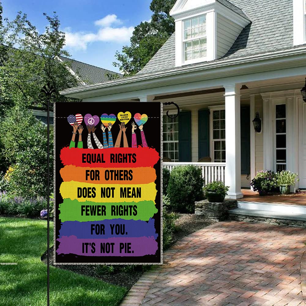 Hafhue Love Is Love Gartenflagge – Doppelseitig, Wasserdicht, Mit Katzen & Regenbogen-Motiv, 31,8x45,7 Cm