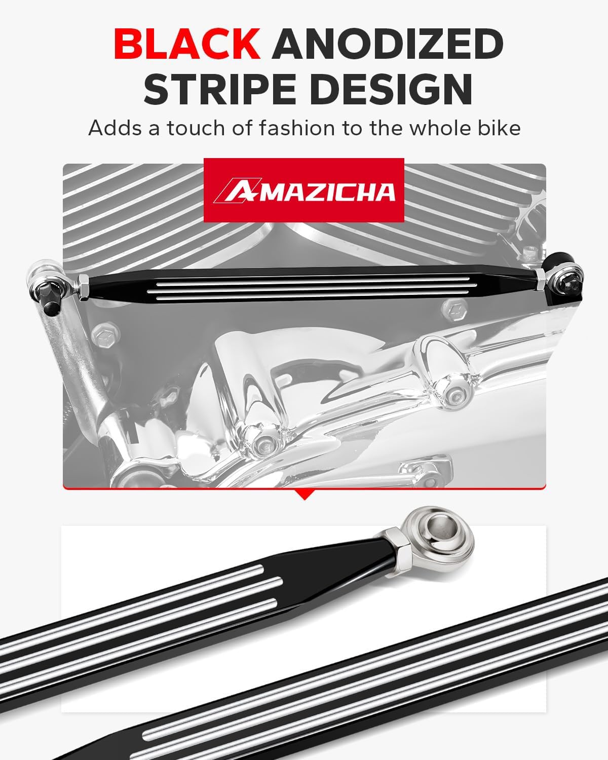 Amazicha Black Shift Linkage Compatible for Harley Davidson Softail Touring Road King Electra Glide Road Glide 1980-2024