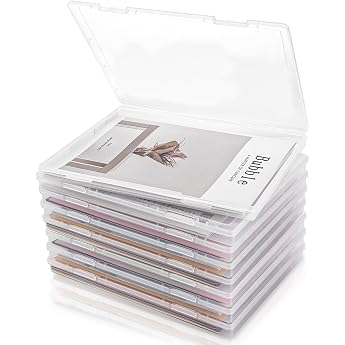 Pack of 8 A4 Archive Boxes Transparent Plastic Boxes Document Box Portable Archive Boxes Storage Box with Lid A4 File Box for Documents Letters Scrapbooks Magazines