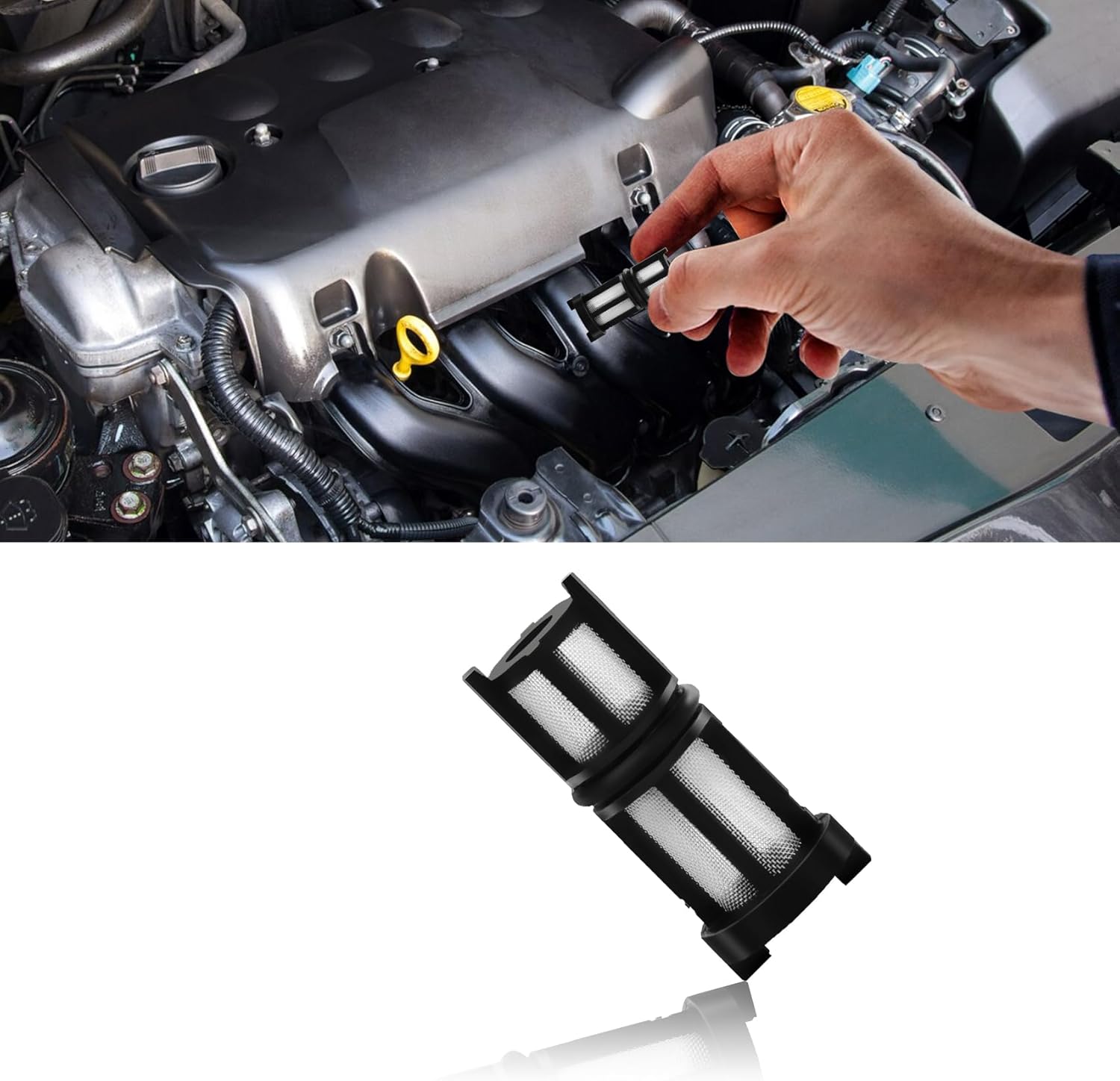 CHRYMUM Professional Oil Pressure Sensor Filter, Car Engine