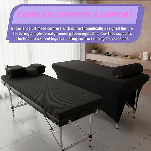 Vista 2 de Colchón de pestañas + almohada para la cabeza + almohada de piernas + funda de cama