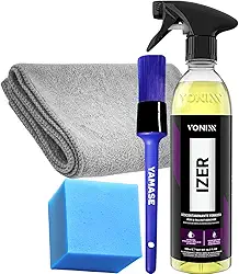 Kit Descontaminante Ferroso Izer Pincel Roma Externo Automotivo Pano Microfibra 40x40 Super Macio