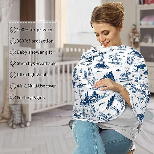 Miniatura 3 de Western Cowboy Cactus - Funda de asiento de coche para bebé, fundas de asiento de coche para niñas y niños, elástica, suave, transpirable, para