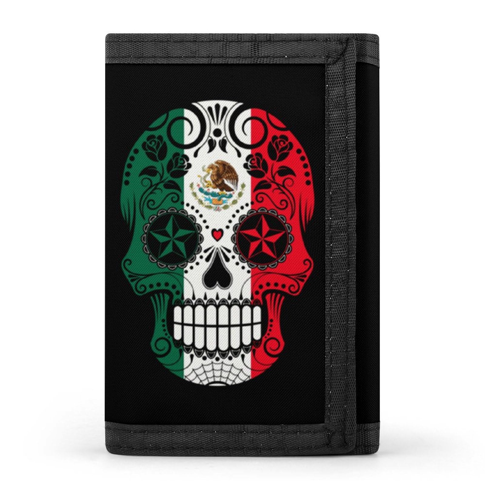 Amazon.co.jp: 三つ折り財布 メキシカンスカル メキシコ 財布 ミニ財布 