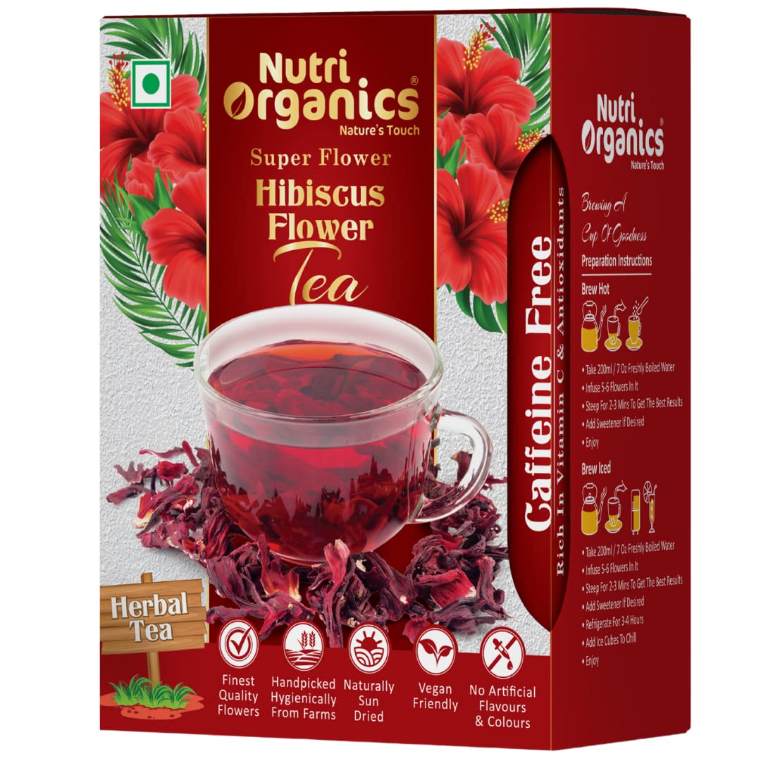 NutriOrganics Herbal Tea Ayurvedic Hibiscus Flower Tea | Natural Colorant | Caffeine Free And Relaxing For Hot Tea, Iced Tea, And Mocktails, 25 Gram (B0BYZ3KG2B) Amazon Price History, Amazon Price Tracker