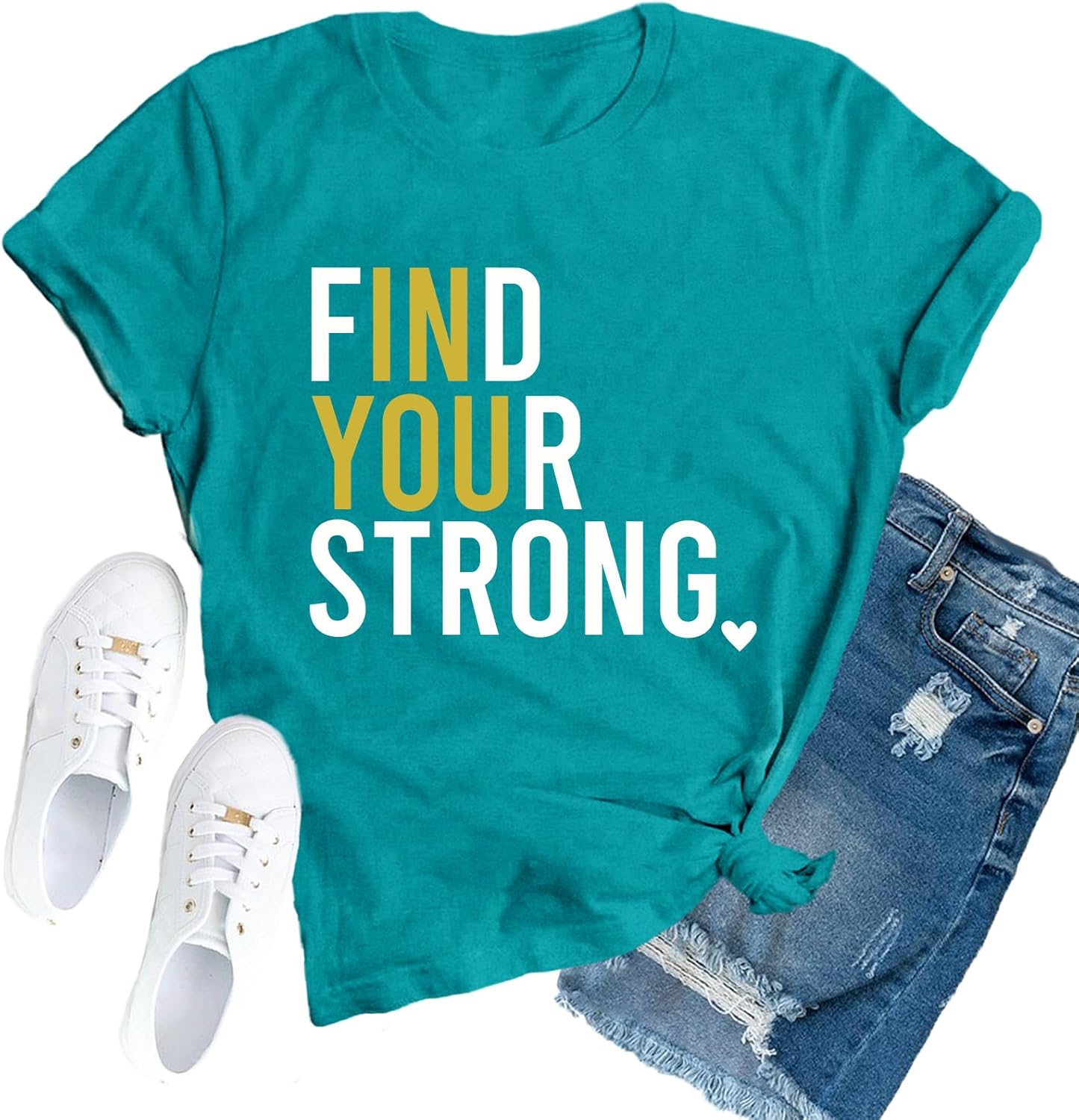 Inspirational Shirts for Women Positive Message T-Shirts Find Your Strong Tees