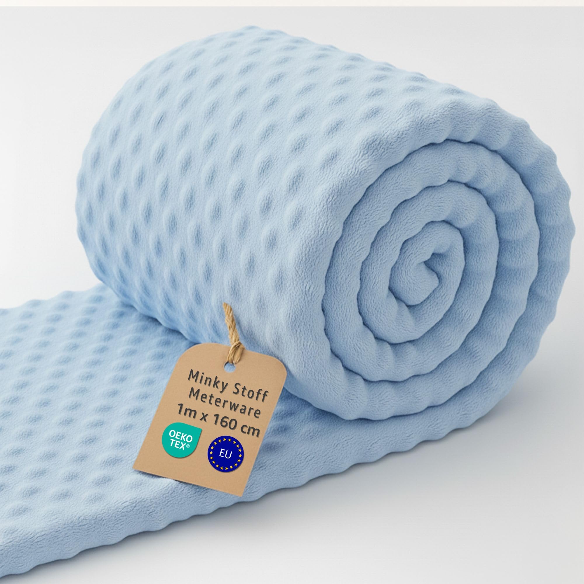 Plush Fabric by the metre 1 M - Soft Plush Fabric for Sewing Crafts Decoration Perfect for Clothing Blankets Cushions Accessories and DIY Couture Projects Oeko-Tex Blue — image 1