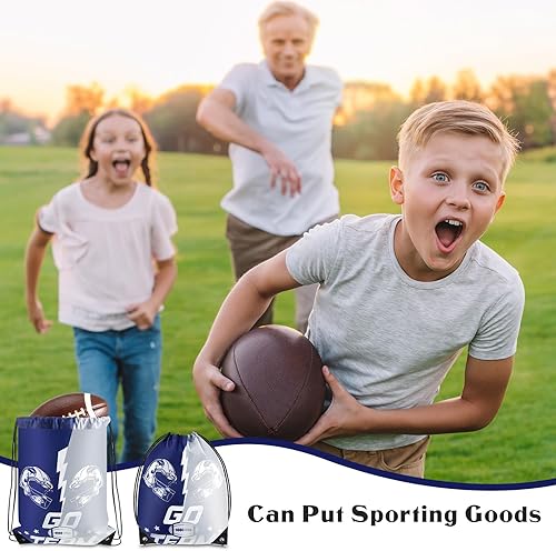 Miniatura 6 de Mochilas con cordón para fanáticos del fútbol, bolsas con cordón para regalo de fútbol, suministros de fiesta, Como se muestra en la imagen.,