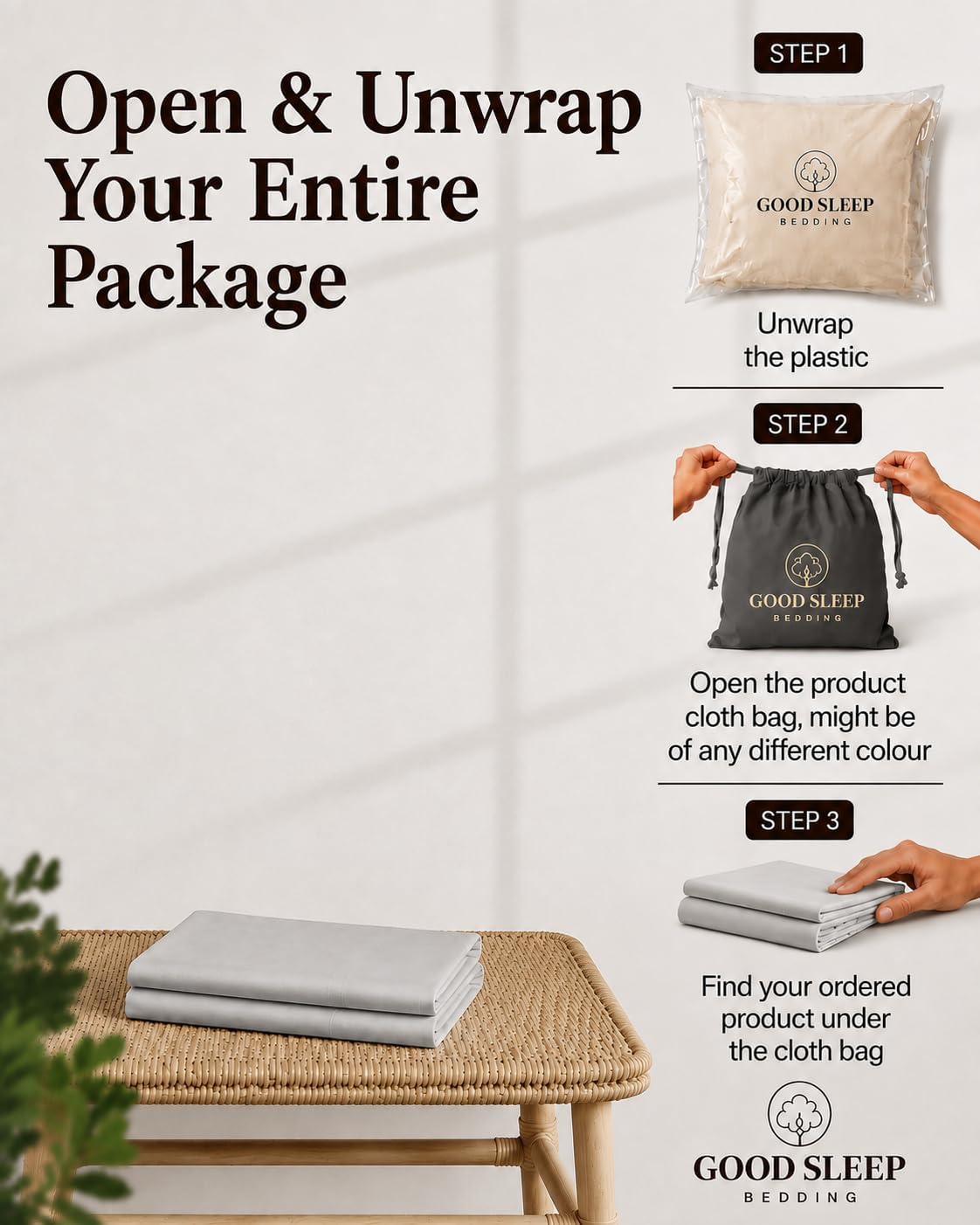 King Pillow Cases Set of 2, 800 TC, 100% Egyptian Cotton - Light Grey