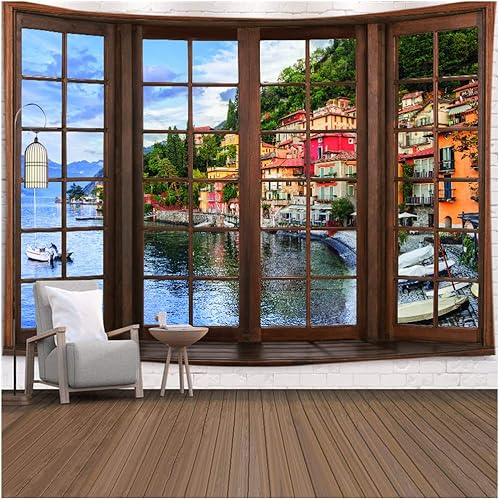 Miniatura 5 de WANLIAN Tapiz de bosque, tapiz de pared, tapiz de montaña, para el hogar, oficina, dormitorio, decoración interior y exterior, tamaño grande, 59