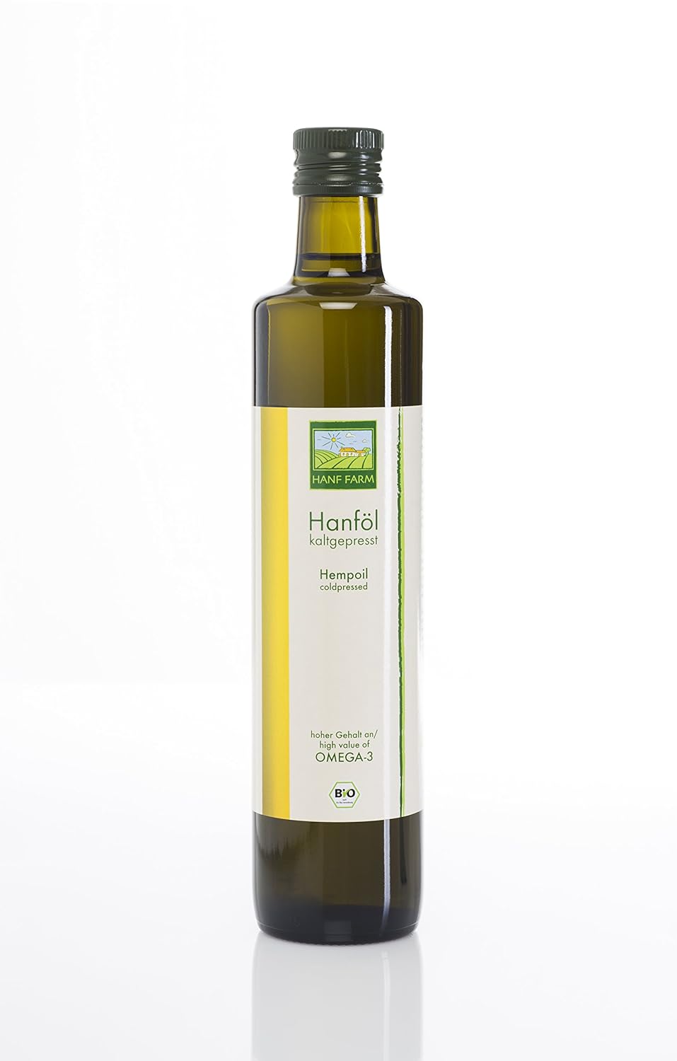 Bio Hanfsamen / Hanföl kaltgepresst, 500 ml, reich an ungesättigten Fettsäuren (Omega 3, 6, 9