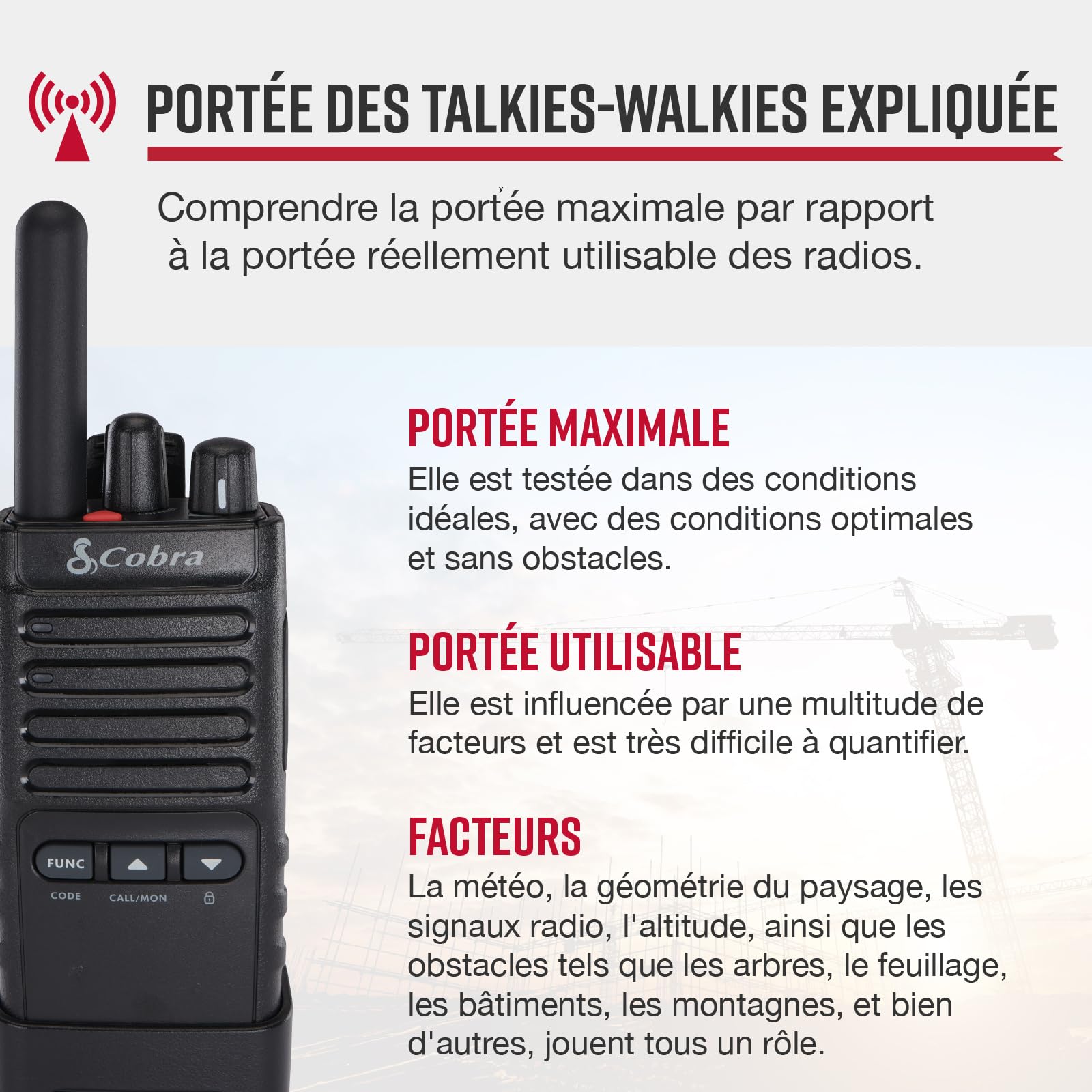 Cobra PX650 Talkies-Walkies Professionnels (Pack de 6) – Talkies-Walkies Rechargeables PMR446 pour Entreprises, portée de 27000 m²/25 étages, Protection poussière et éclaboussures (IP54), Noir
