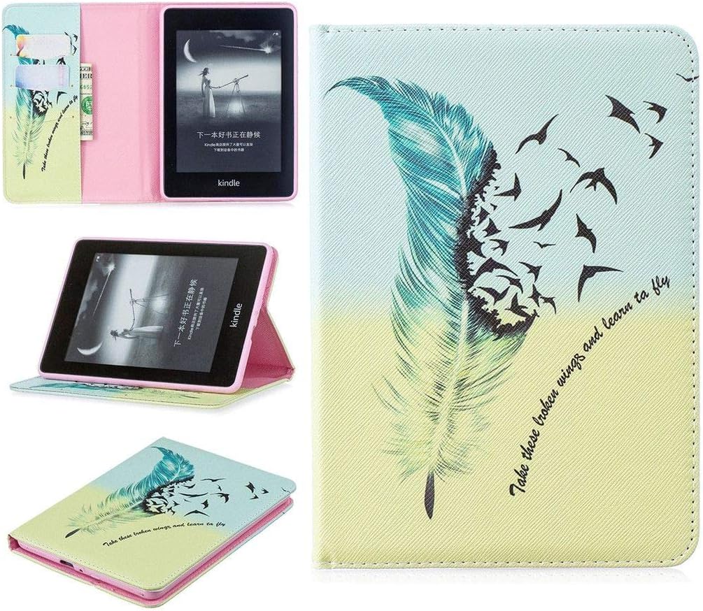 ShuiSu Flip Cover Case for Amazon Kindle Paperwhite 4 2018, Beautiful Pattern PU Leather Soft Silicone Kickstand Wallet Card Pockets Protective Shell -D04 ShuiSu Flip Cover Case for Amazon Kindle Paperwhite 4 2018, Beautiful Pattern PU Leather Soft Silicone Kickstand Wallet Card Pockets Protective Shell -D04