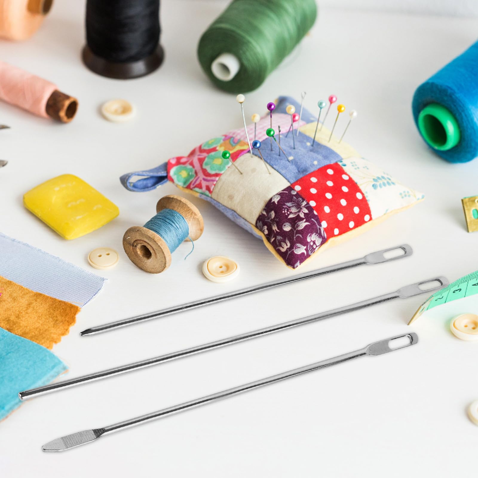 Toyvian Herramienta Enhebrador de Alambre 3 Unidades para Bordado y Quilting Acero de Titanio Niquelado Resistente