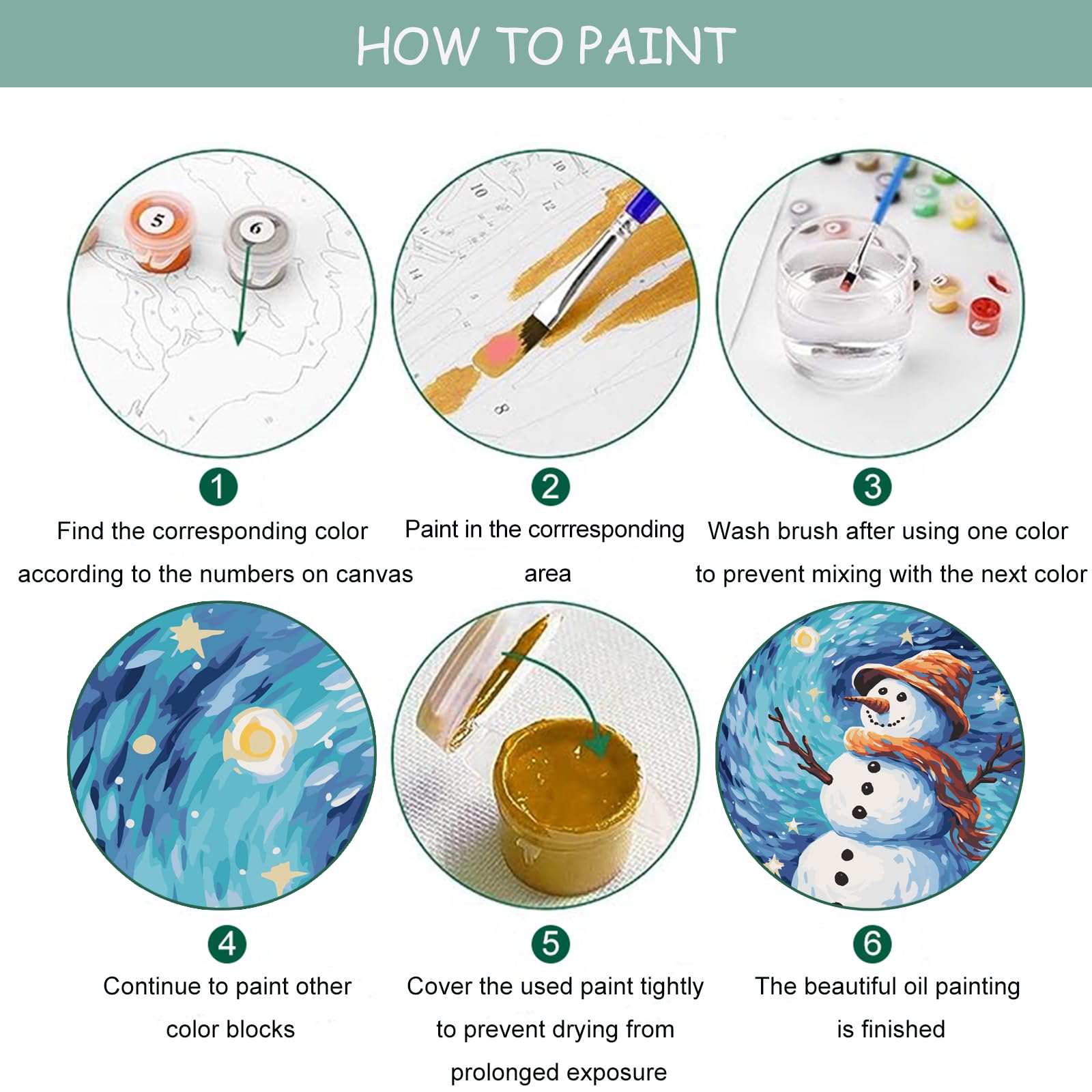 BODEUX Pintura de muñeco de nieve por números, kit de pintura navideña por números para adultos principiantes, pintura al óleo con acrílico para regalo, 16 x 20 pulgadas BODEUX Pintura de muñeco de nieve por números, kit de pintura navideña por números para adultos principiantes, pintura al óleo con acrílico para regalo, 16 x 20 pulgadas
