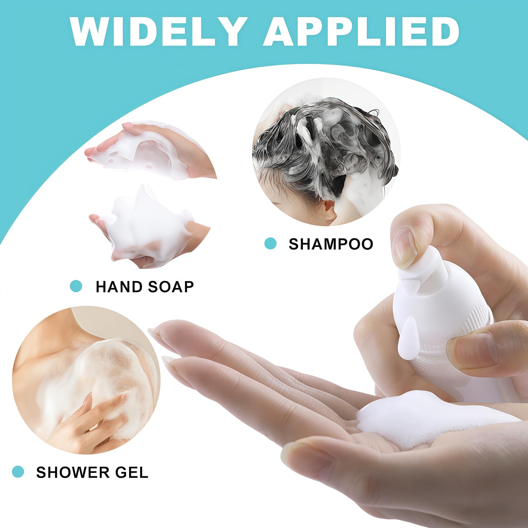 3 flaconi vuoti da 100 ml, in plastica trasparente, ricaricabili, dispenser di sapone in schiuma, contenitori per cosmetici, sapone per le mani, shampoo