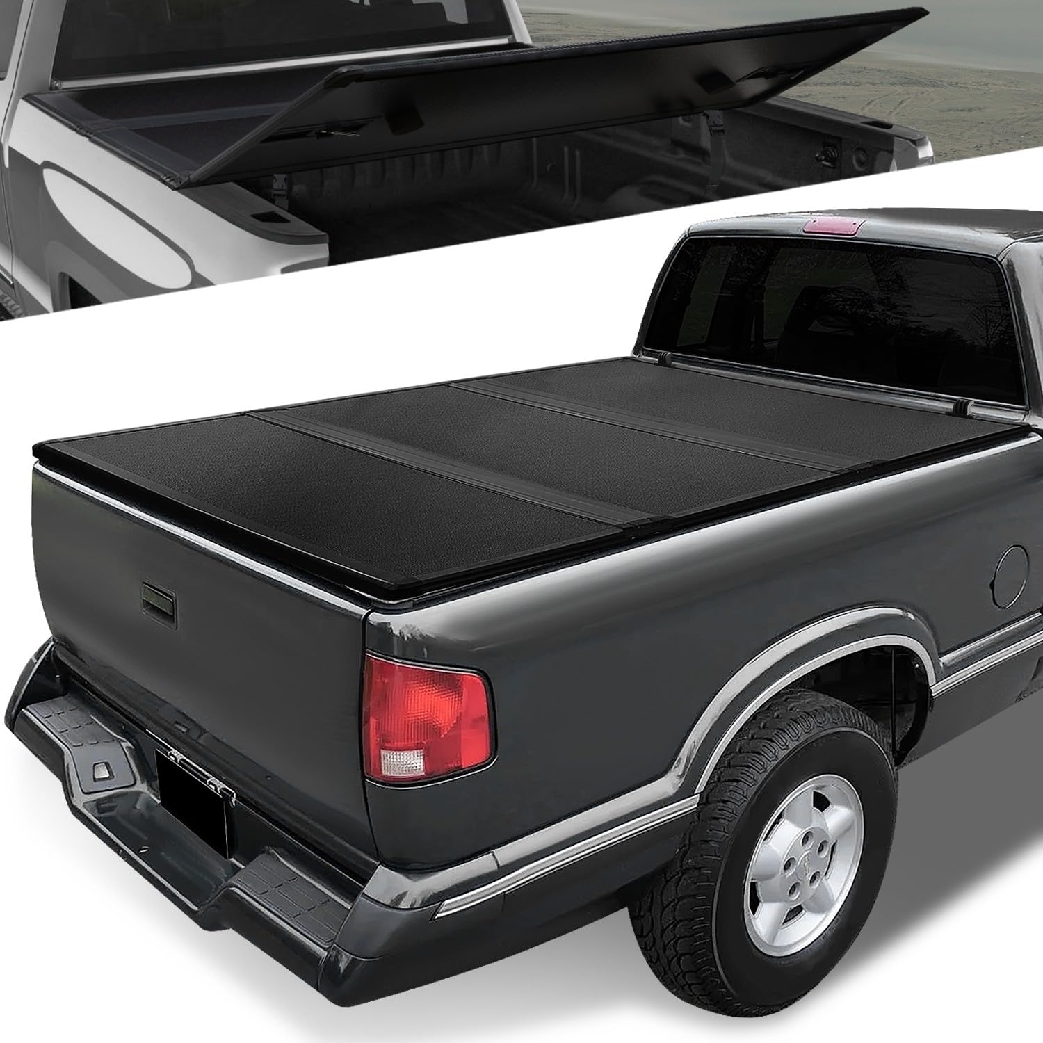 CAAP DRIVEN Pickup Truck Tri-Fold Hard Folding Tonneau Cover Compatible with 1994-2003 Chevy S10 GMC Sonoma 6 ft. Fleetside Bed CAAP-HARD-040-TTC