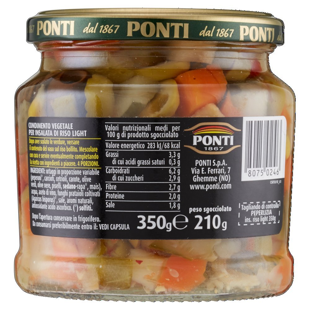 Ponti Insalata Per Riso Light Peperlizia, T6-6 Vasi (Confezione da 2)