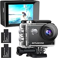 Xilecam Action Camera 1080P 30fps Sports Camera 40m/131ft Underwater Waterproof with 2 Batteries and Multi-Function Accessory